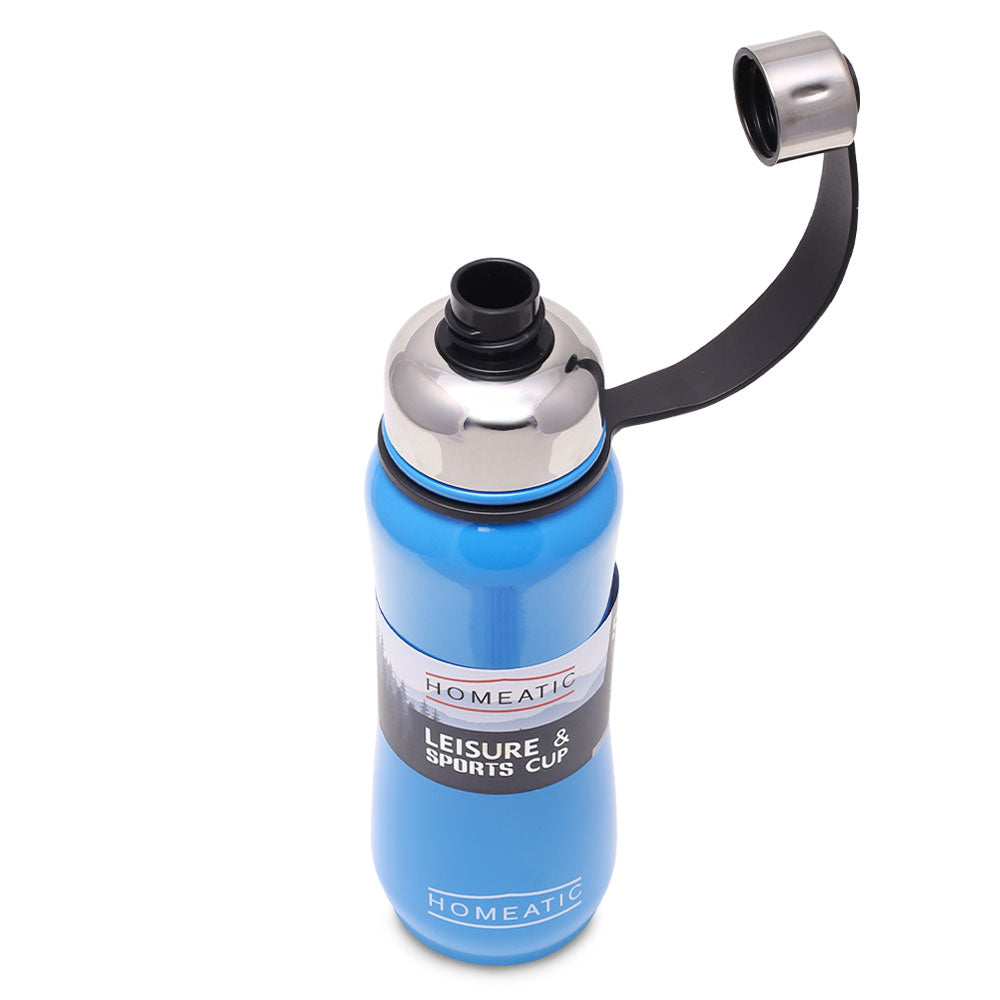 HOMEATIC VACUUM FLASK BLUE STEEL WATER BOTTLE 500 ML