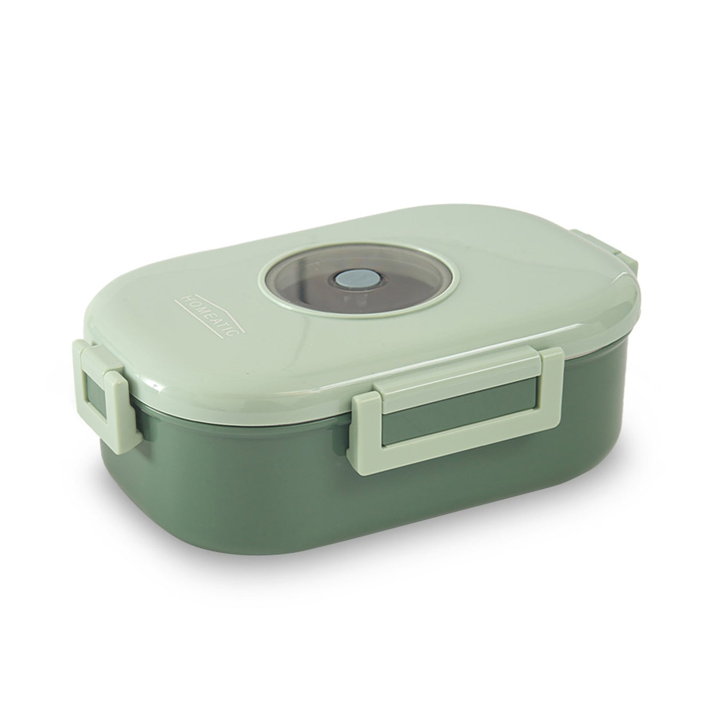 HOMEATIC DUO-LAYER BENTO STAINLESS STEEL GREEN LUNCH BOX 980ML