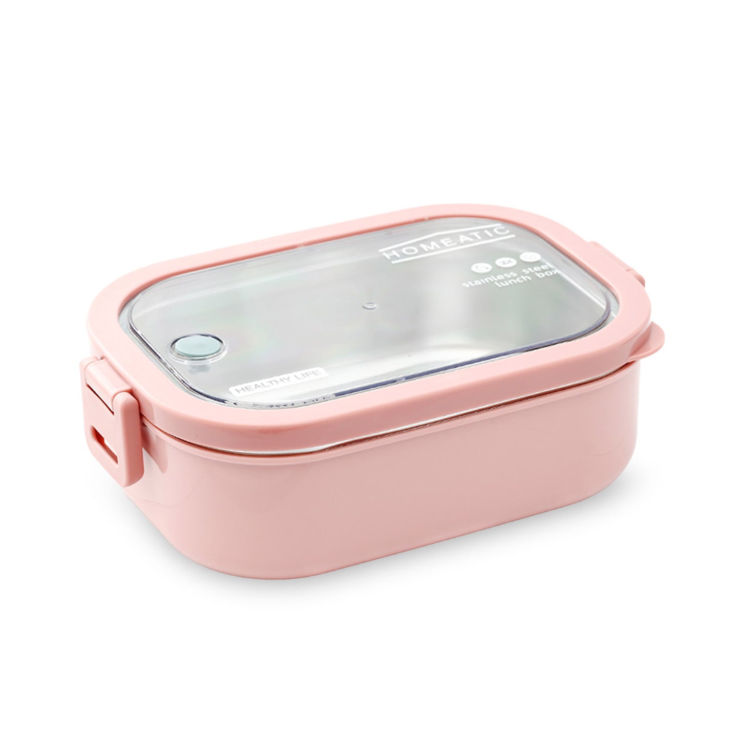 HOMEATIC LARGE BENTO STAINLESS STEEL PINK LUNCH BOX 1300ML