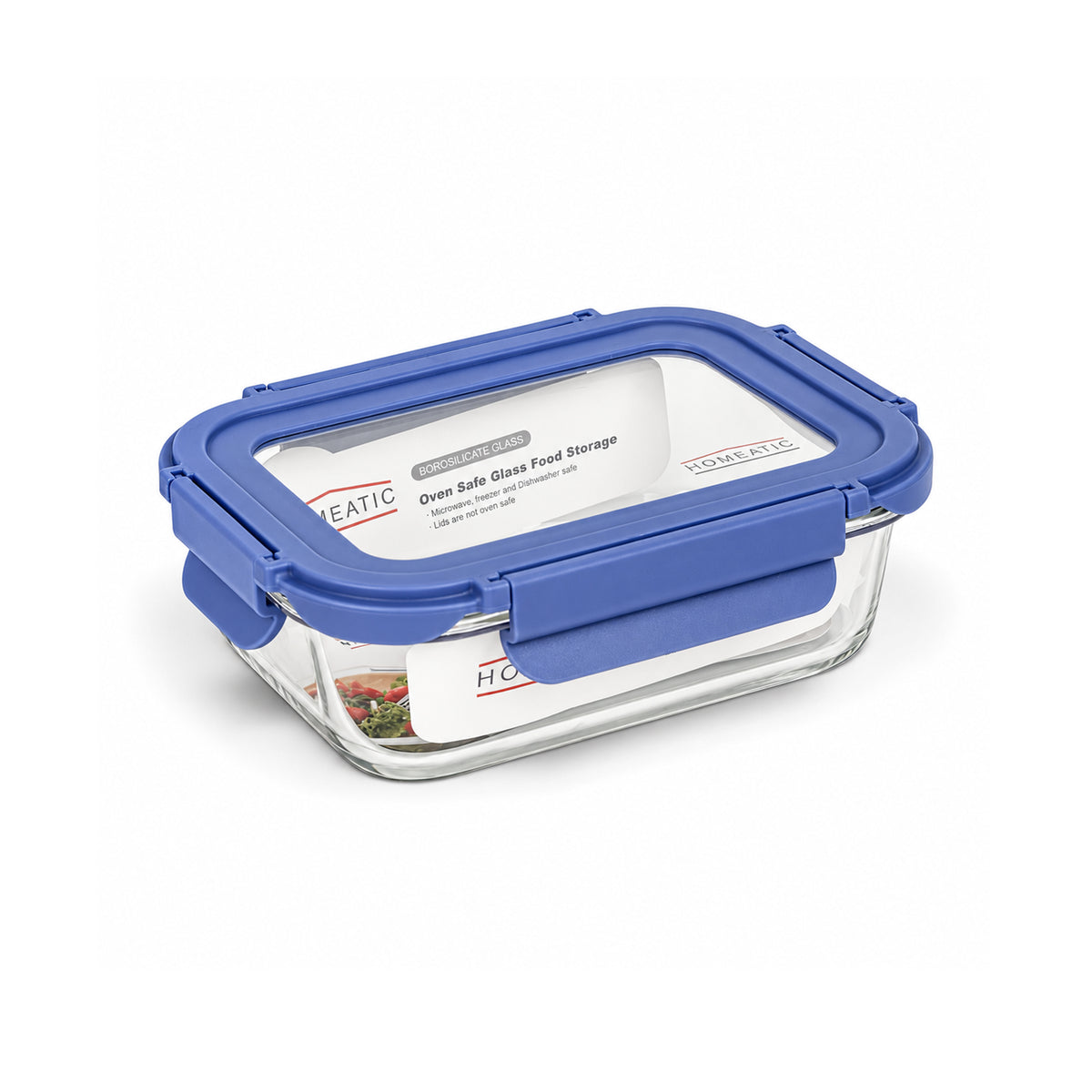 HOMEATIC BOROSILICATE GLASS HEAT RESISTANT CONTAINER (BLUE)