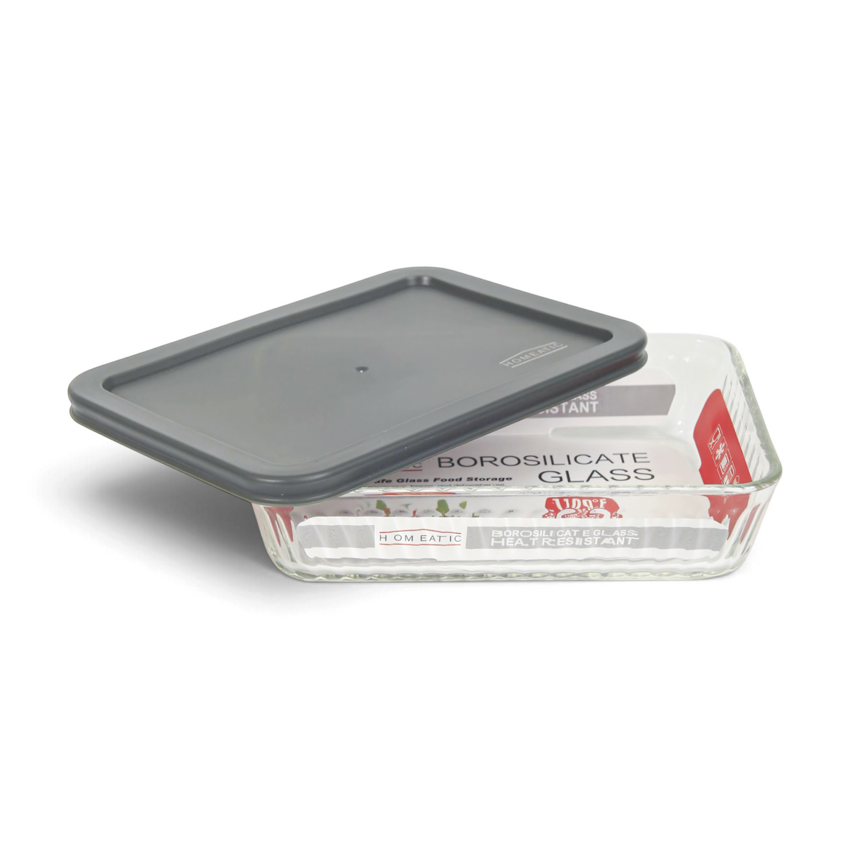 RECTANGULAR GLASS FOOD CONTAINER
