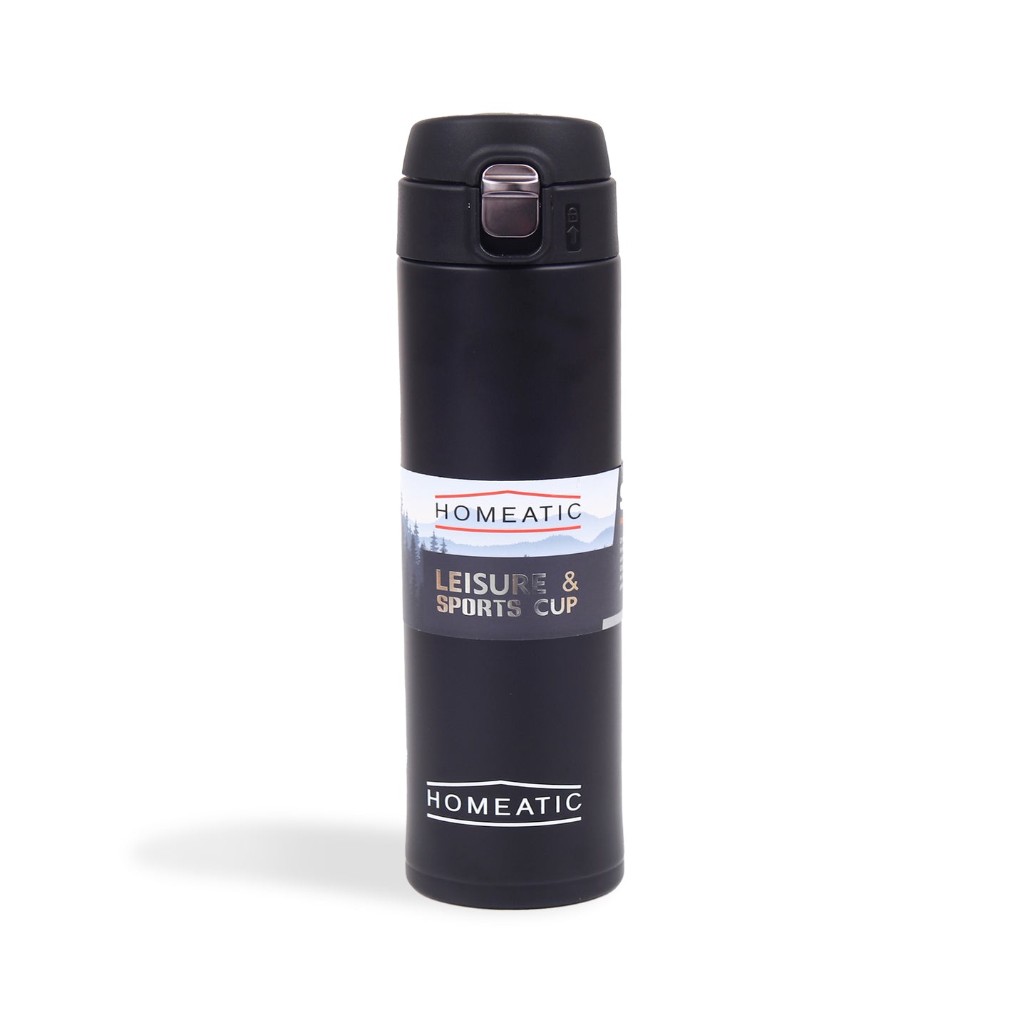 HOMEATIC VACUUM FLASK - BLACK STEEL WATER BOTTLE 500 ML