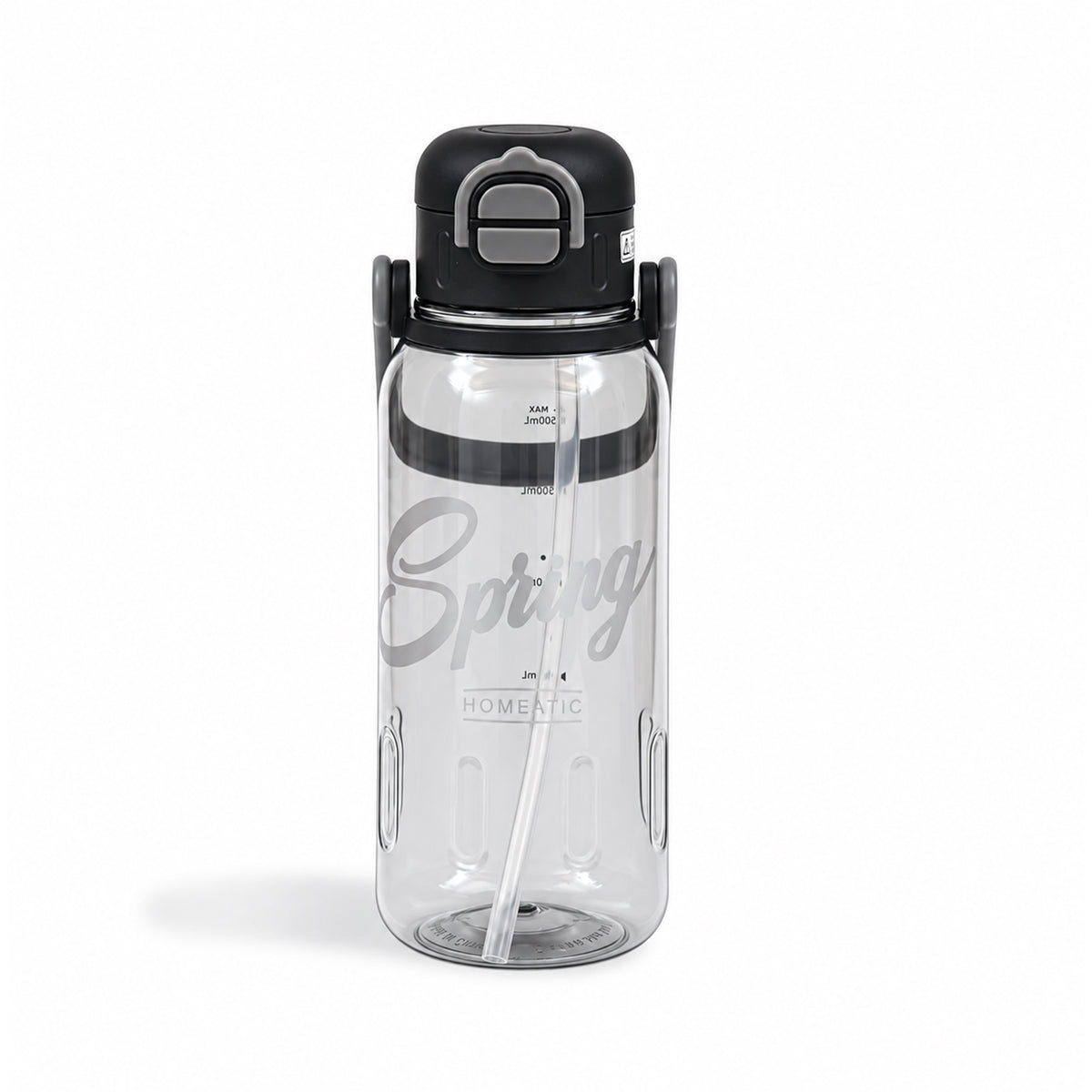 HOMEATIC SPRING HYDRATION BOTTLE - BLACK SPORTS WATER BOTTLE 1300ML