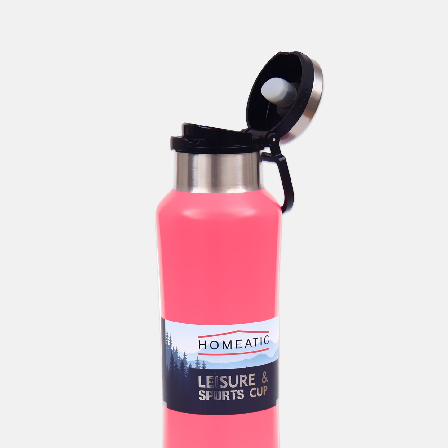 HOMEATIC VACUUM FLASK PINK STEEL WATER BOTTLE 550 ML