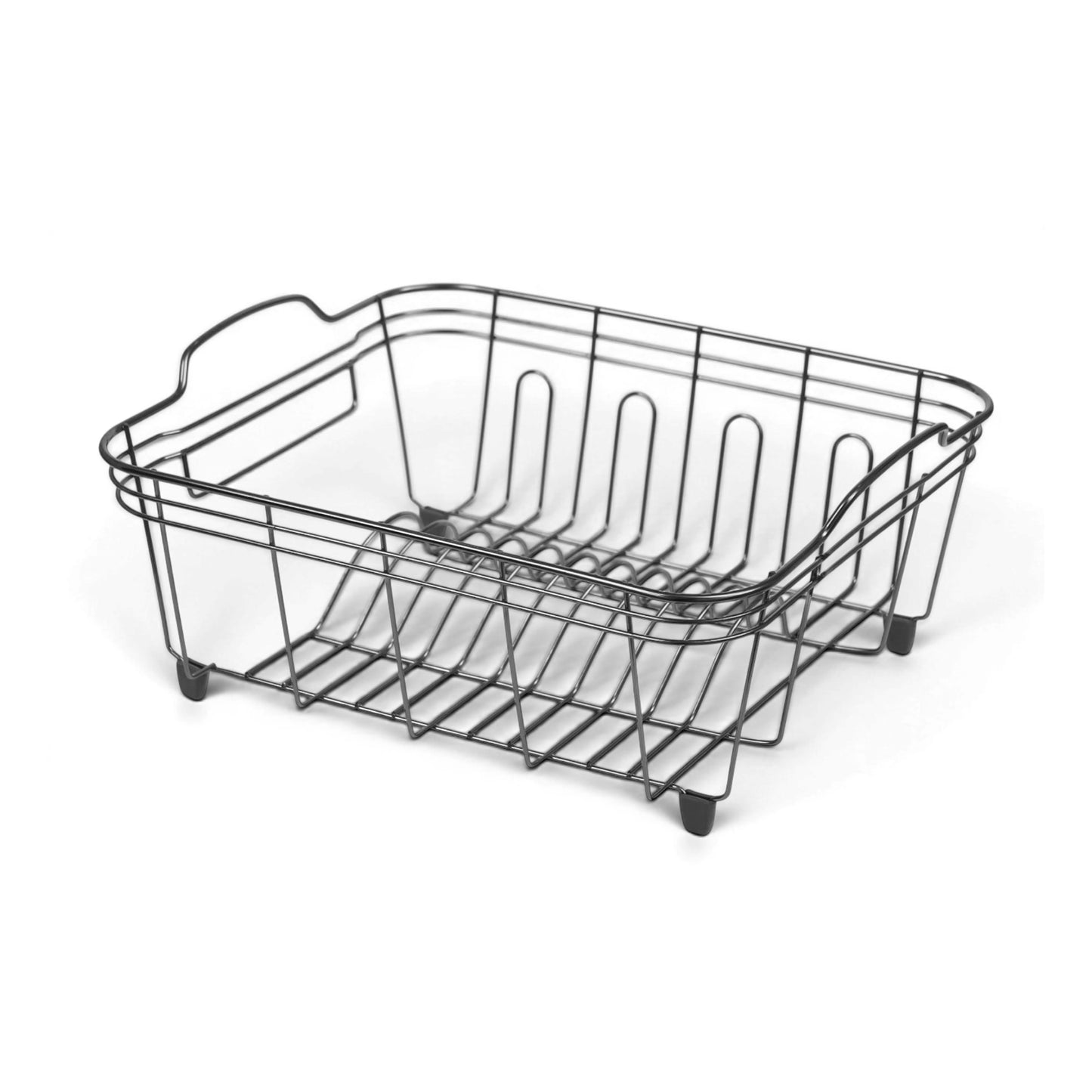 HOMEATIC STAINLESS STEEL GREY DISH RACK WITH DRAIN TRAY