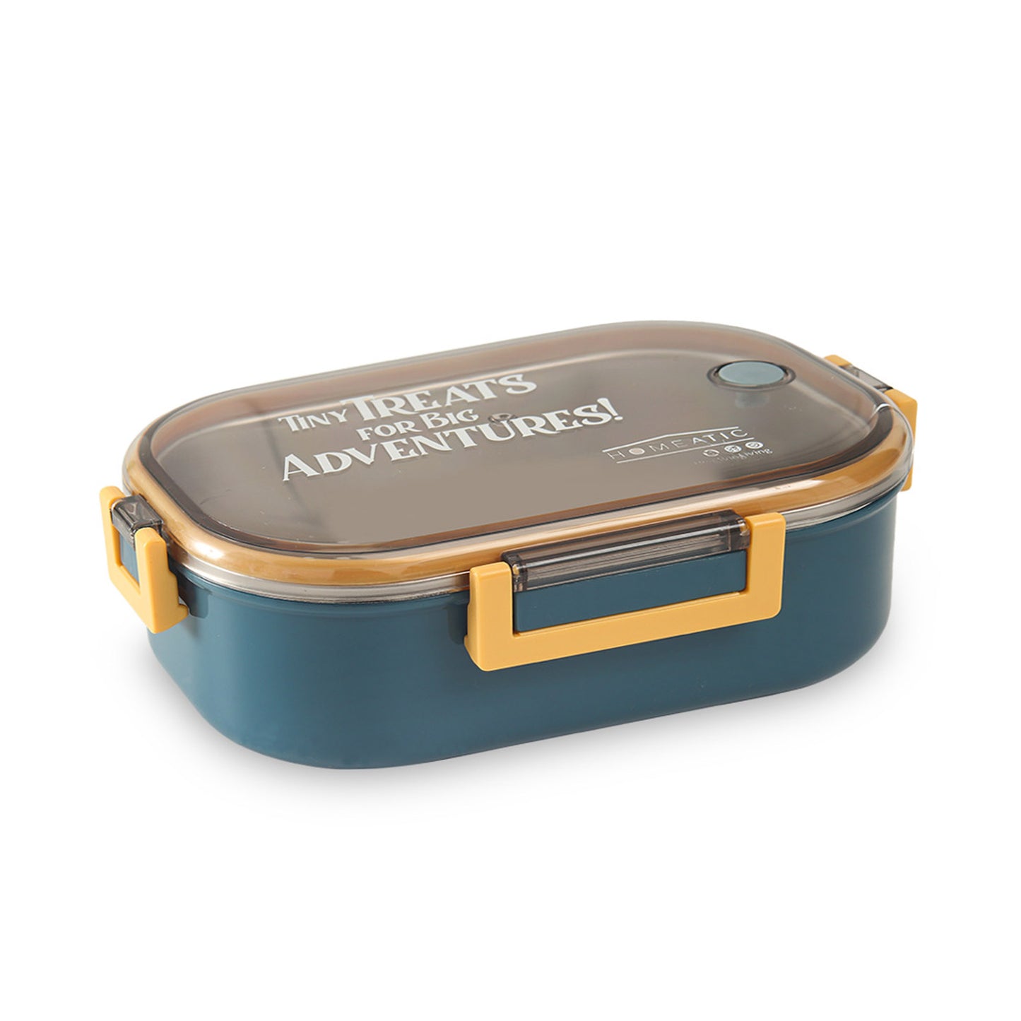 HOMEATIC ADVENTURE COMPACT STAINLESS STEEL BLUE LUNCH BOX 710ML