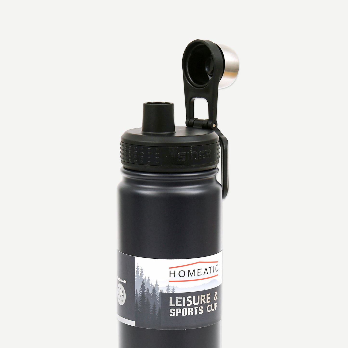 HOMEATIC VACUUM FLASK GREY STEEL WATER BOTTLE 650 ML