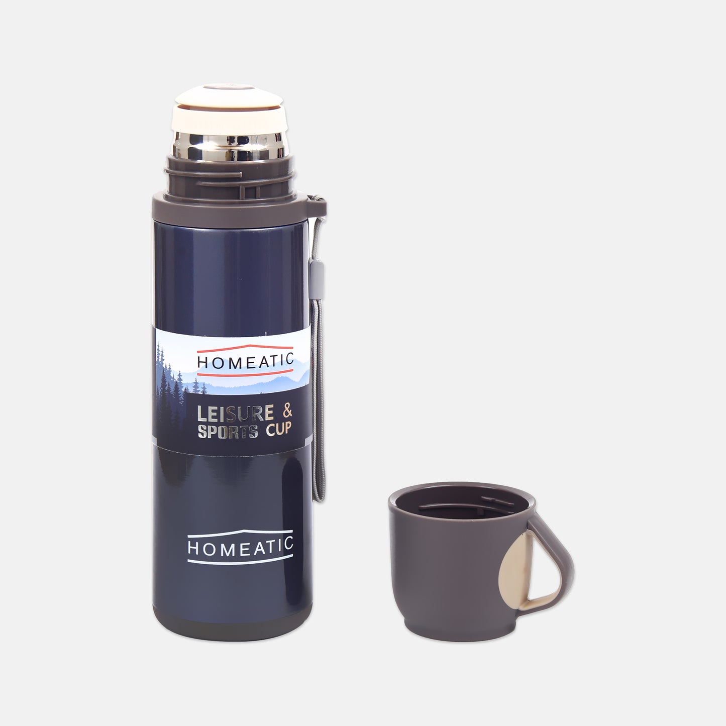 HOMEATIC VACUUM FLASK BLUE STEEL WATER BOTTLE 500 ML