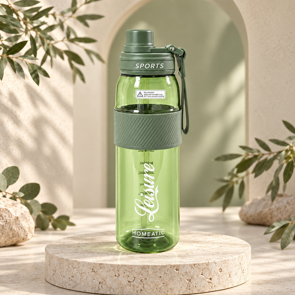 HOMEATIC LEISURE HYDRATION BOTTLE - GREEN SPORTS WATER BOTTLE 750ML