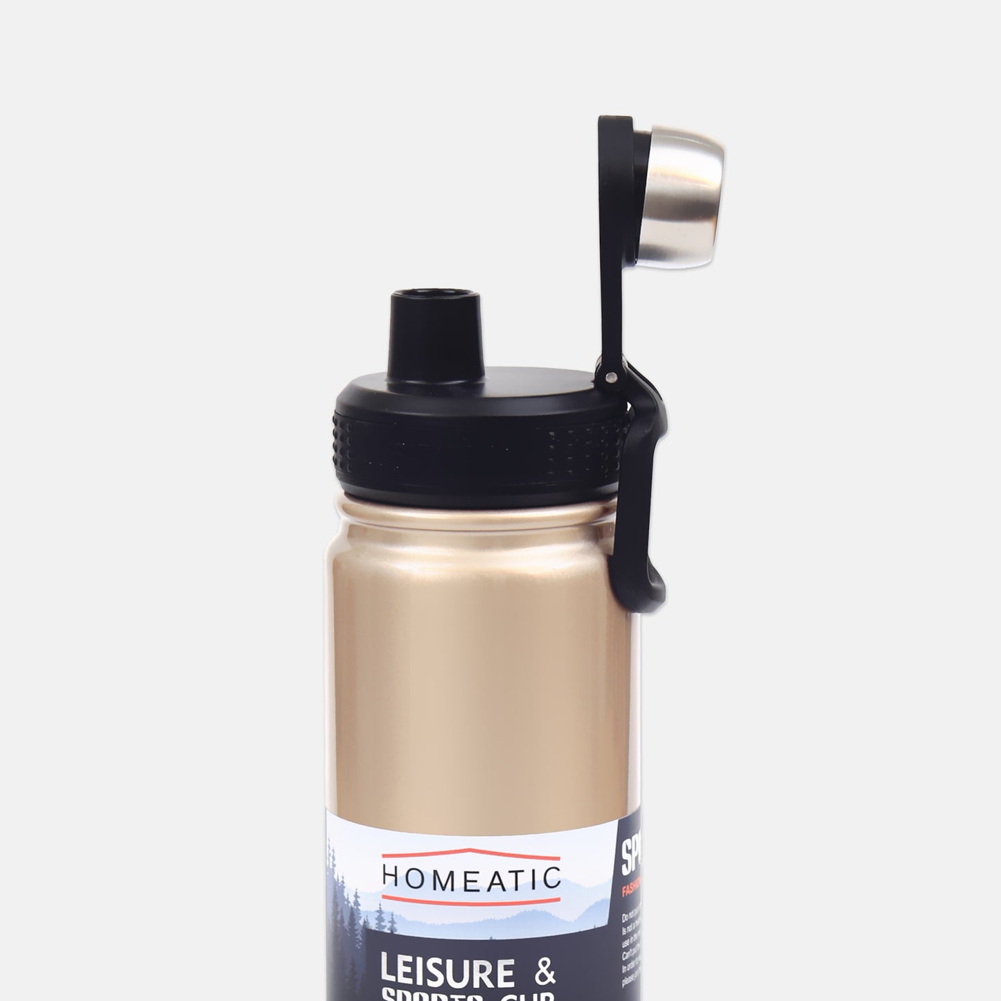 HOMEATIC VACUUM FLASK GOLDEN STEEL WATER BOTTLE 650 ML