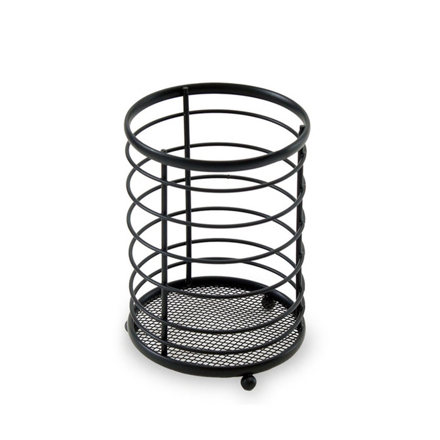 HOMEATIC ROUND MATTE BLACK WIRE CUTLERY HOLDER