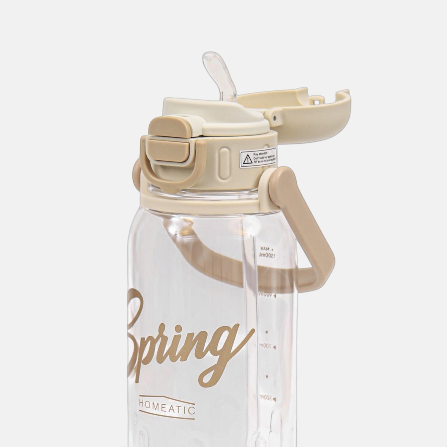HOMEATIC SPRING HYDRATION BOTTLE - WHITE SPORTS WATER BOTTLE 1300ML