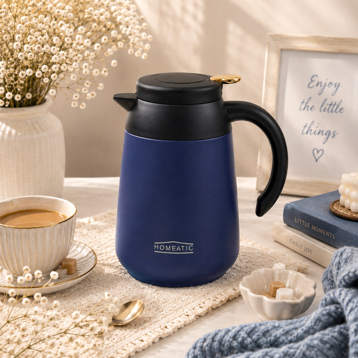 HOMEATIC VACUUM COFFEE POT BLUE 1000 ML