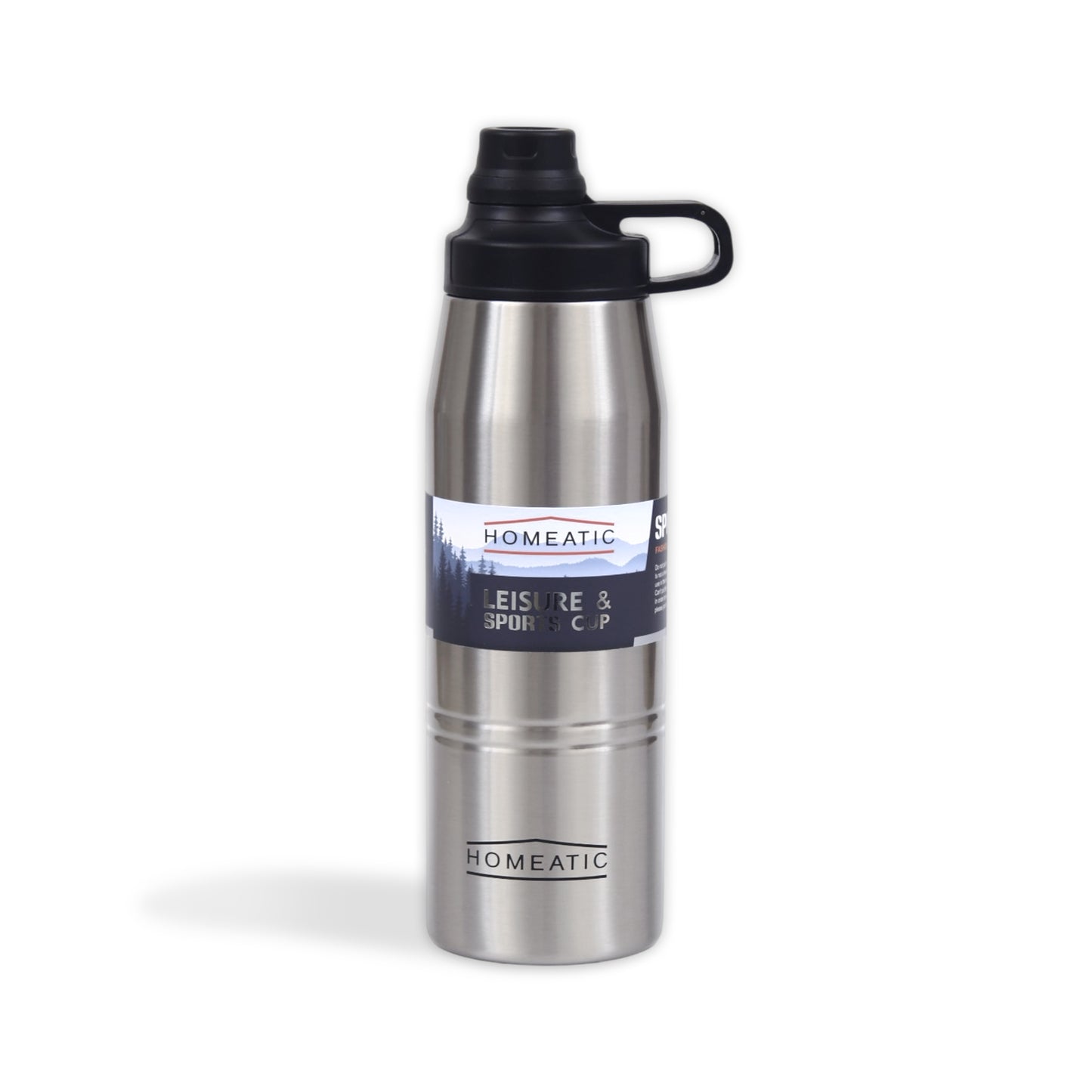 HOMEATIC LEISURE & SPORTS VACUUM FLASK SILVER STEEL WATER BOTTLE 900 ML