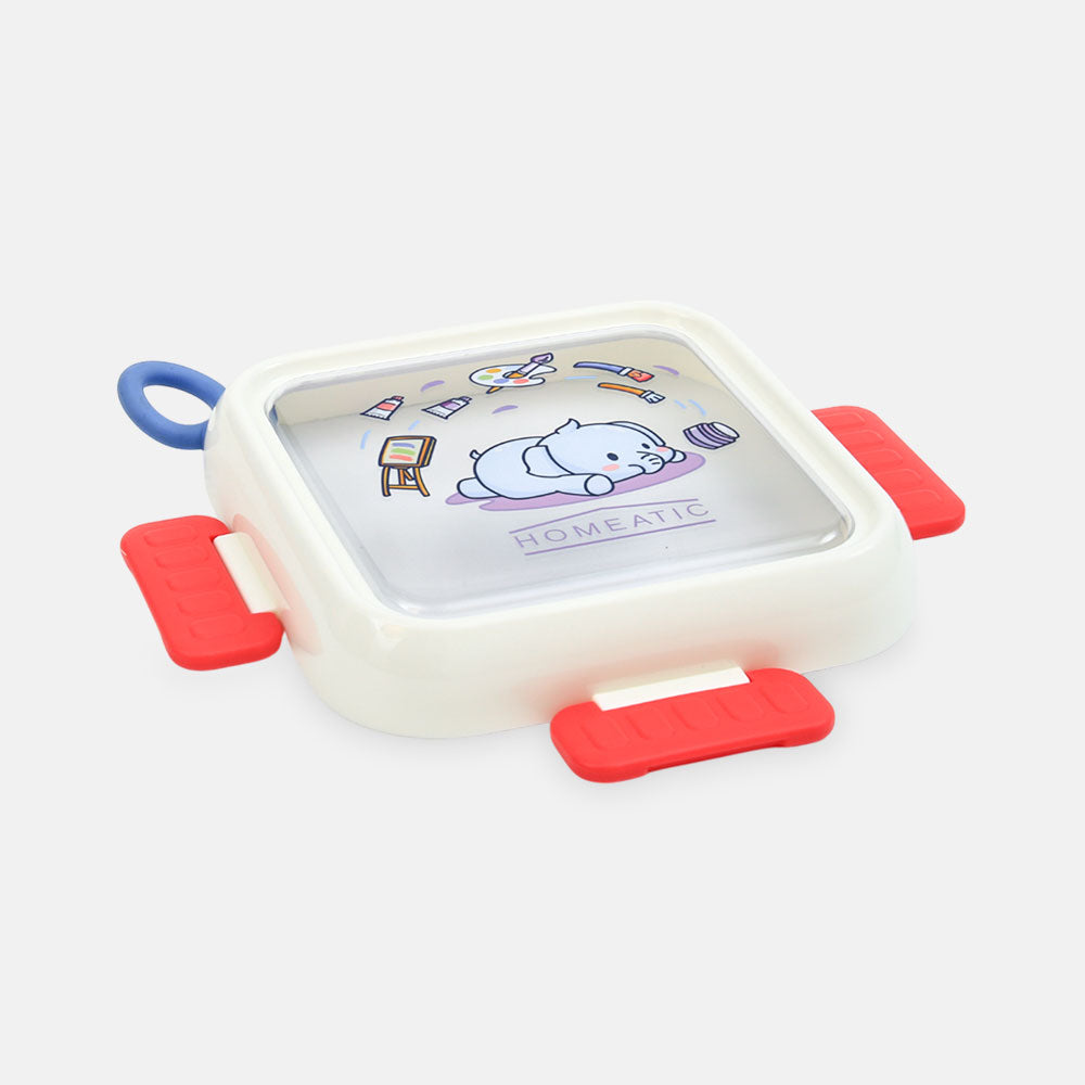 HOMEATIC DREAMY FRIENDS PLASTIC BLUE LUNCH BOX WITH CUTLERY 1LTR