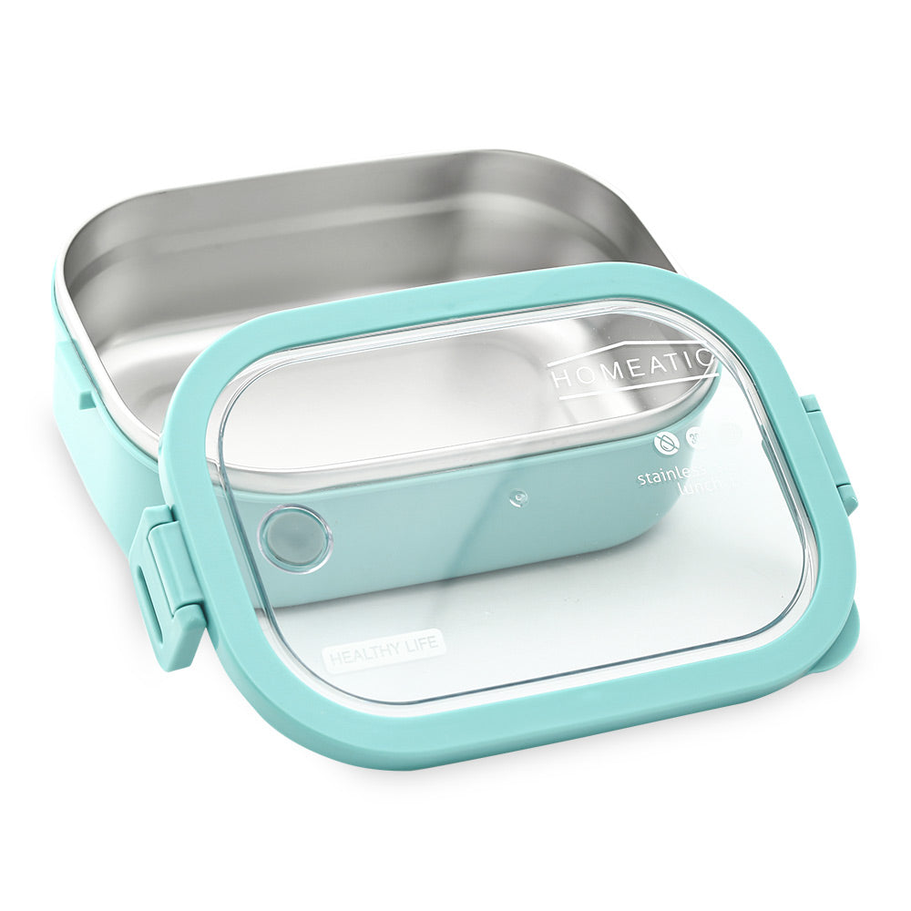 HOMEATIC LARGE BENTO STAINLESS STEEL BLUE LUNCH BOX 1300ML