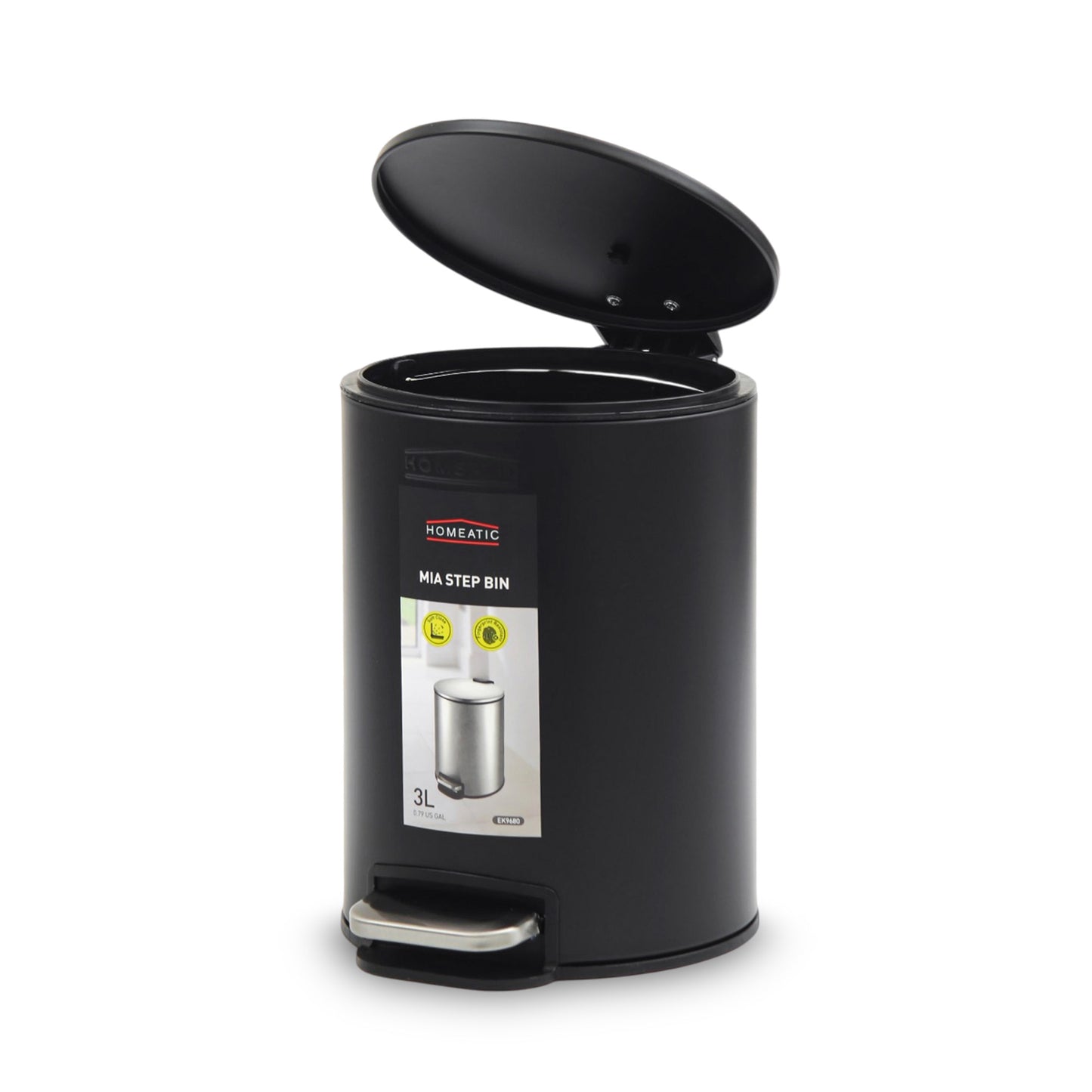 HOMEATIC STEP BIN BLACK