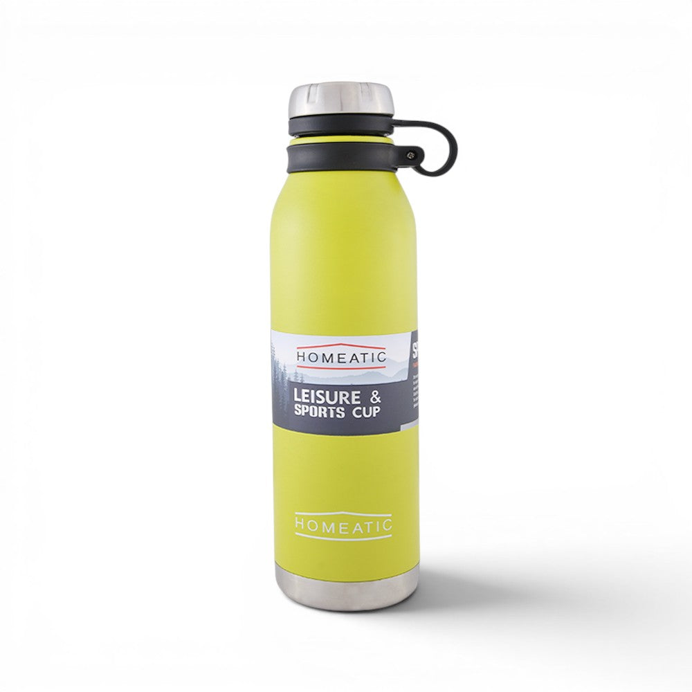 HOMEATIC VACUUM FLASK YELLOW STEEL WATER BOTTLE 750 ML