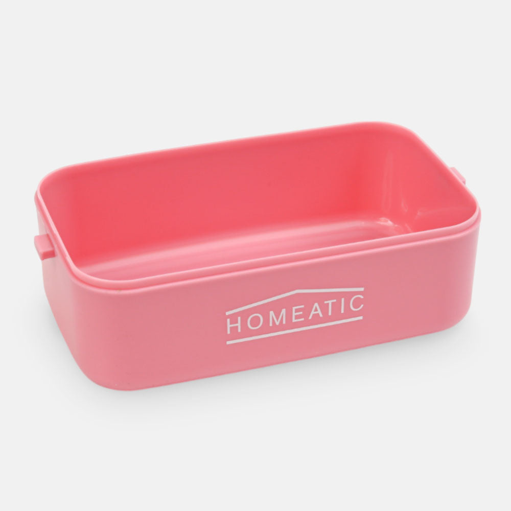 HOMEATIC KAWAI FRIENDS PINK PLASTIC LUNCH BOX WITH CUTLERY 1LTR