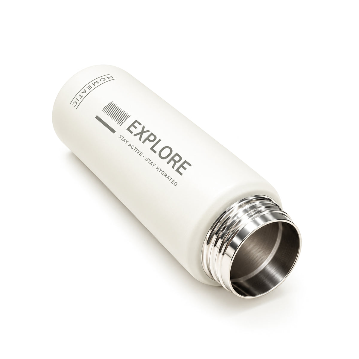 HOMEATIC EXPLORE STAINLESS STEEL WATER BOTTLE WHITE