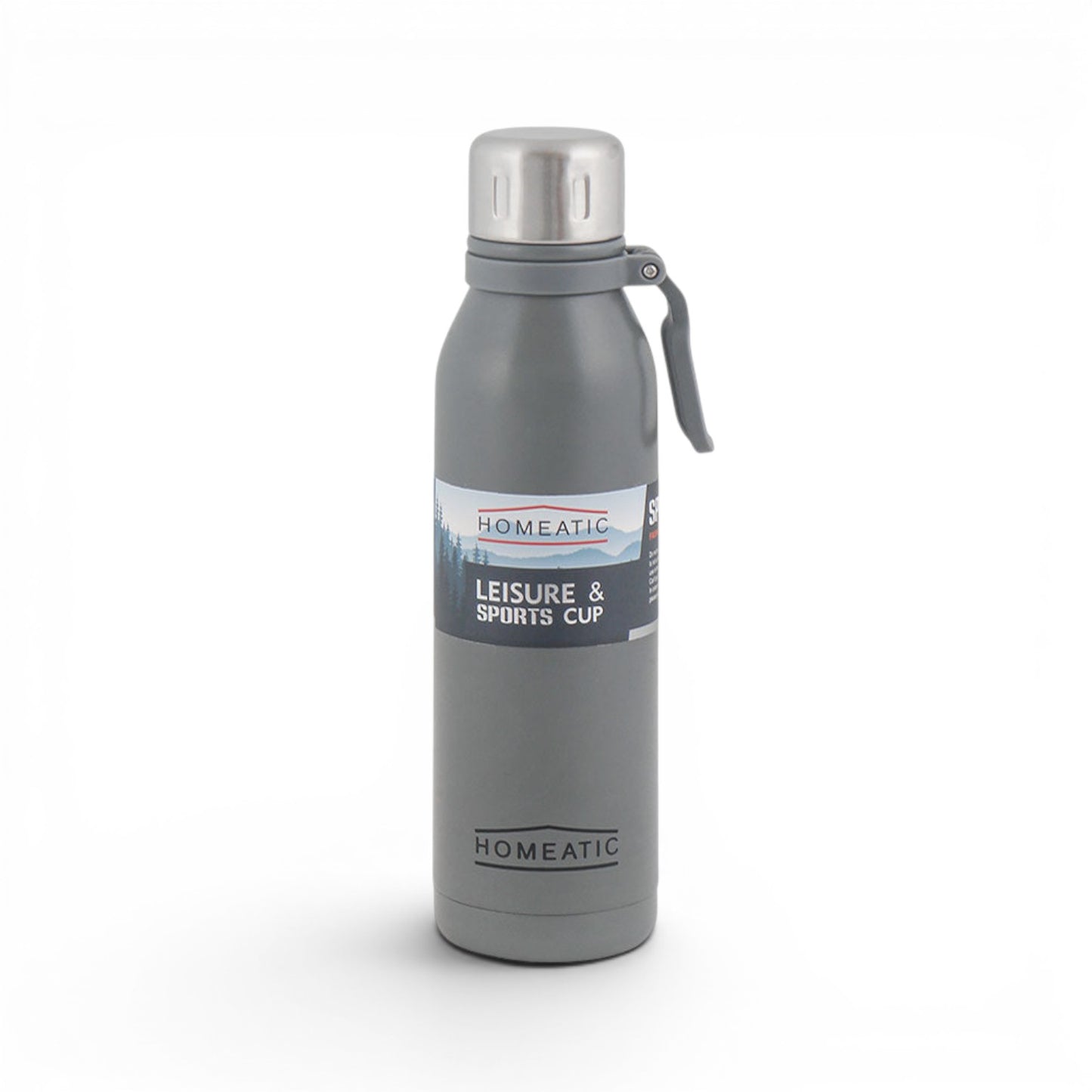 HOMEATIC VACUUM FLASK GREY STEEL WATER BOTTLE 700 ML
