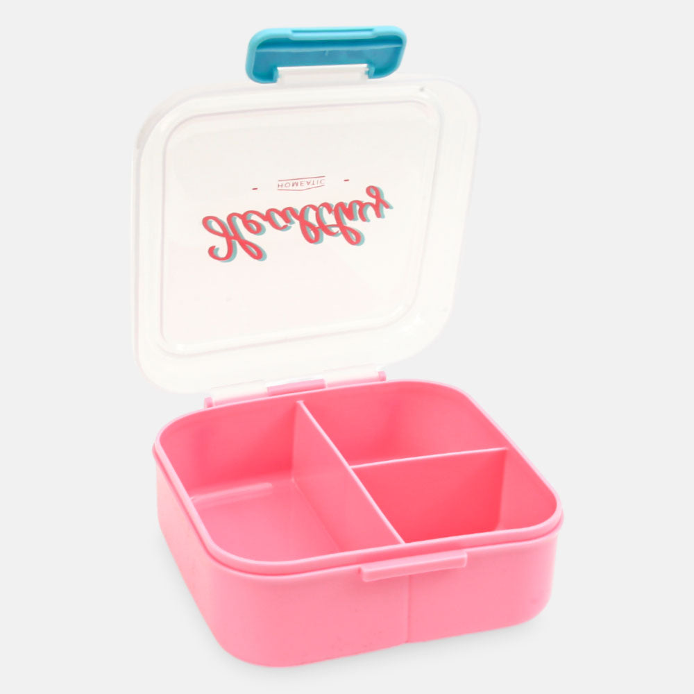 HOMEATIC HEALTHY BENTO PLASTIC PINK LUNCH BOX WITH CUTLERY 1.5LTR