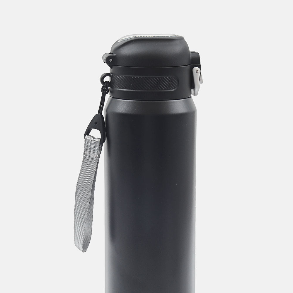 HOMEATIC VACUUM FLASK - BLACK STEEL WATER BOTTLE 800 ML