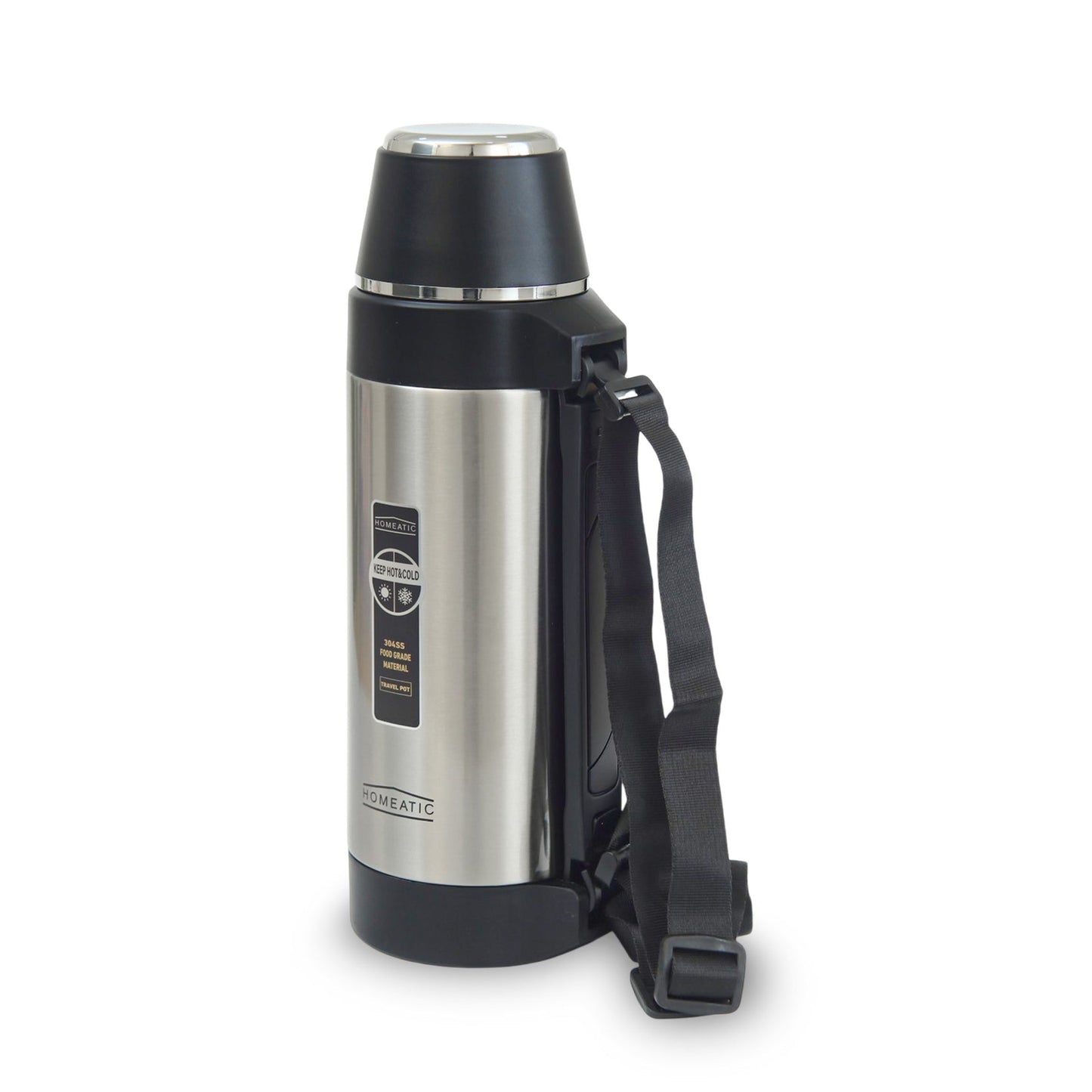 HOMEATIC STEEL VACUUM SILVER TRAVEL POT 1.5 LITRES