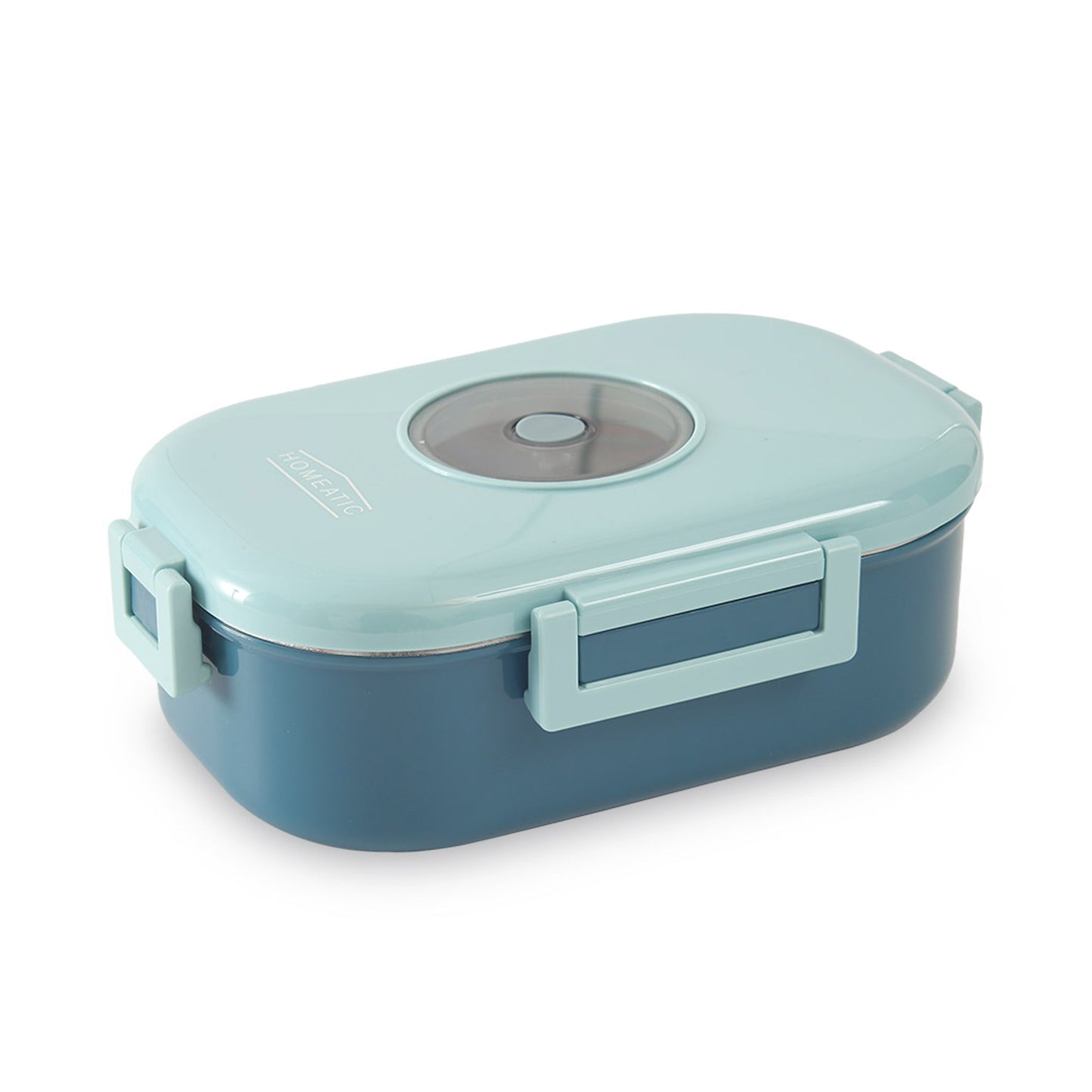HOMEATIC DUO-LAYER BENTO STAINLESS STEEL BLUE LUNCH BOX 980ML