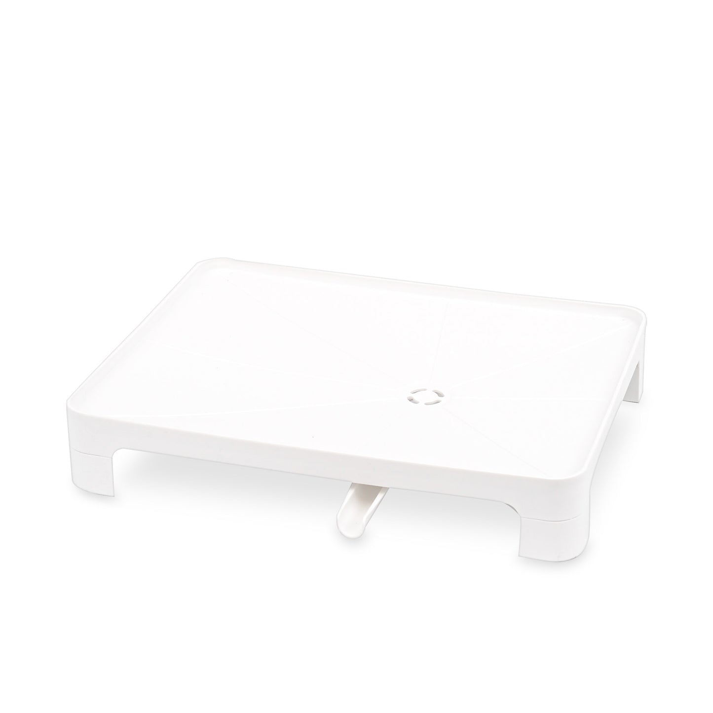 HOMEATIC WHITE DISH RACK WITH WOODEN HANDLES