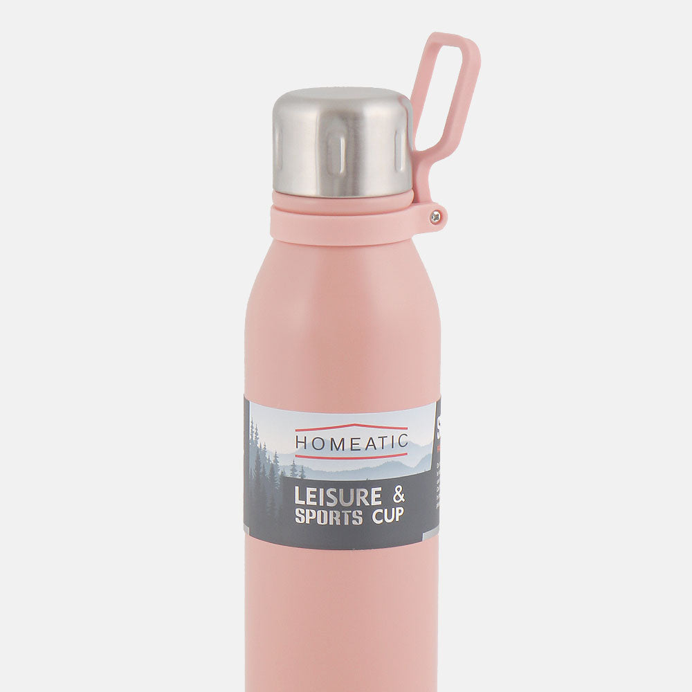 HOMEATIC VACUUM FLASK PINK STEEL WATER BOTTLE 700 ML