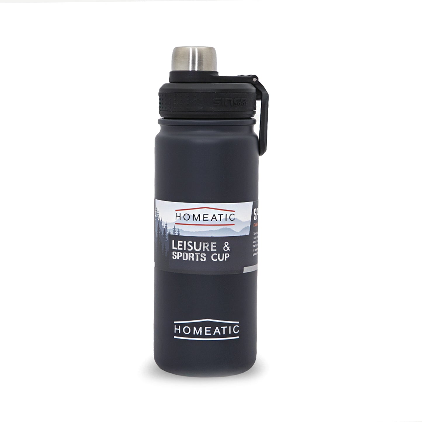 HOMEATIC VACUUM FLASK GREY STEEL WATER BOTTLE 650 ML