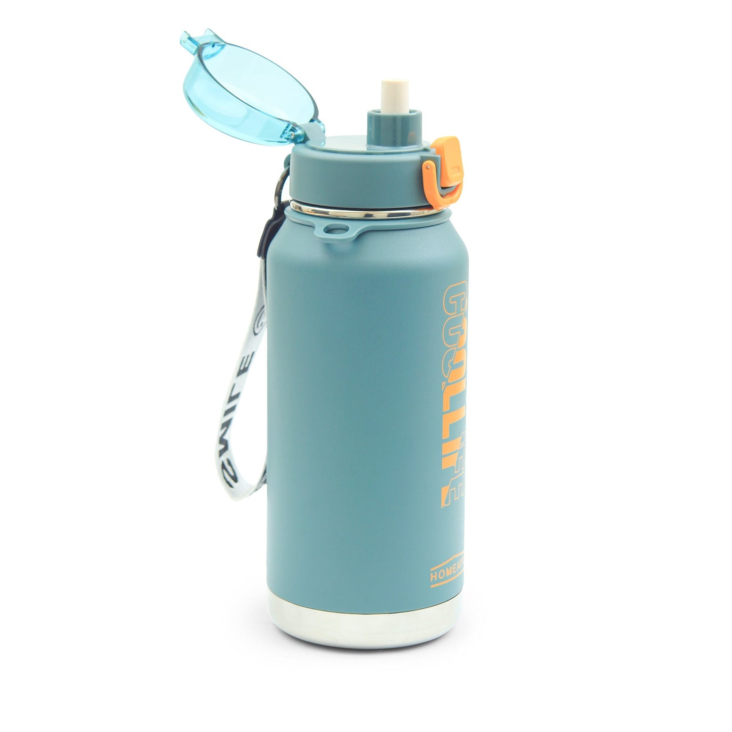 HOMEATIC VACUUM FLASK - GREEN STEEL WATER BOTTLE 1100ML
