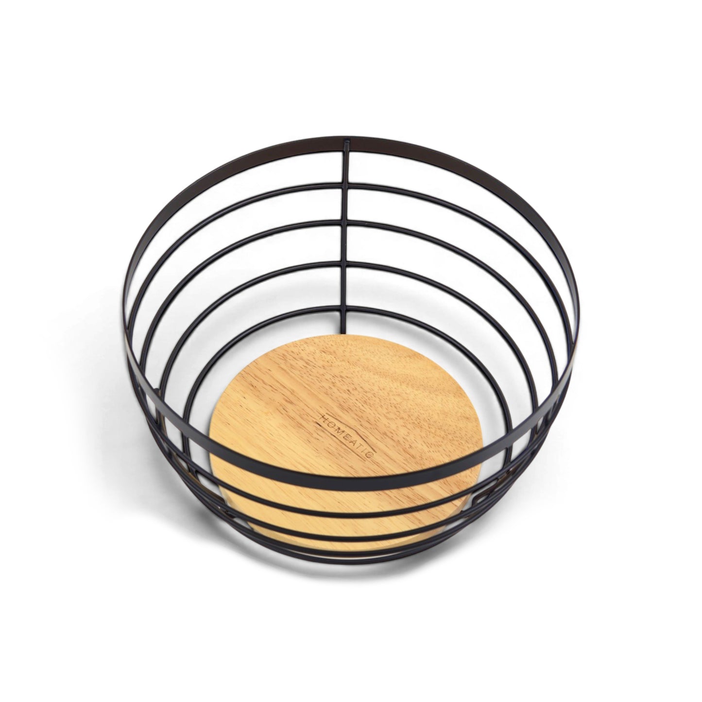 HOMEATIC INDUSTRIAL ROUND WIRE BLACK FRUIT BASKET