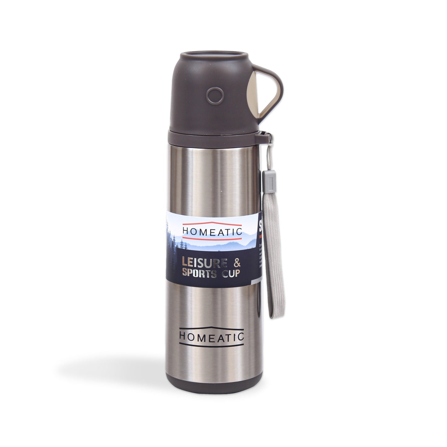 HOMEATIC VACUUM FLASK SILVER STEEL WATER BOTTLE 500 ML