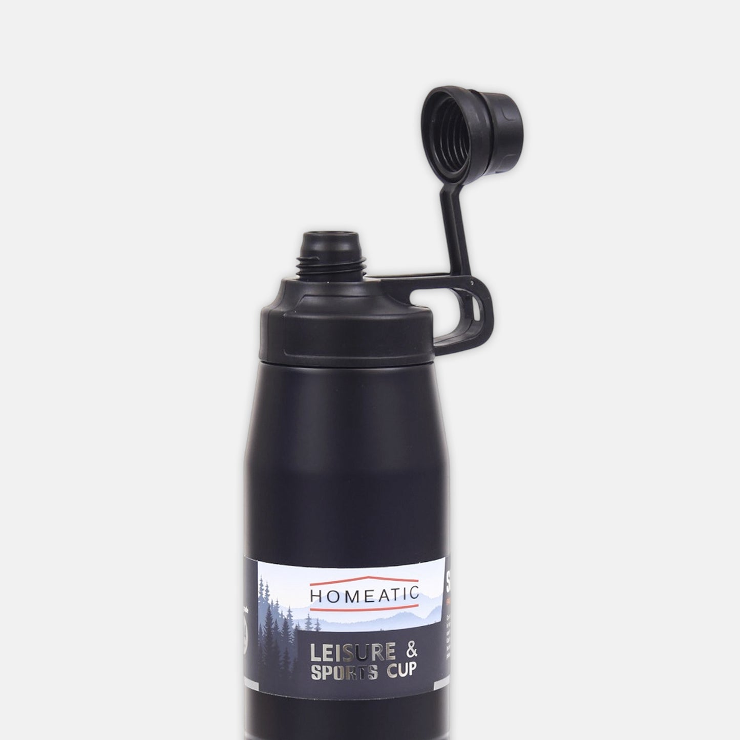 HOMEATIC LEISURE & SPORTS VACUUM FLASK BLACK STEEL WATER BOTTLE 900 ML