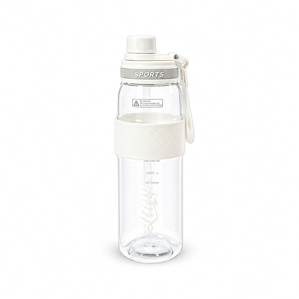 HOMEATIC LEISURE HYDRATION BOTTLE - WHITE SPORTS WATER BOTTLE 750ML