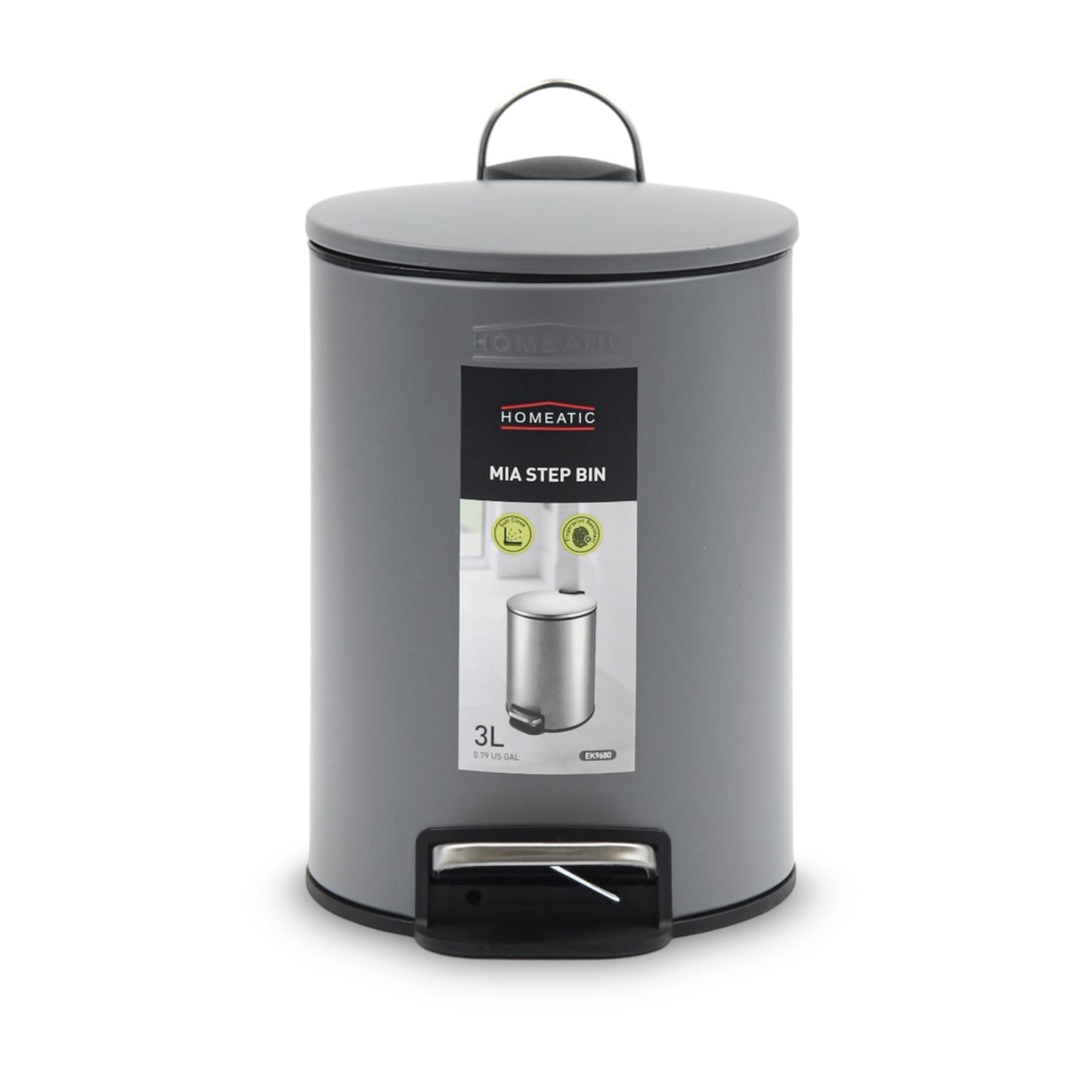 HOMEATIC STEP BIN GREY