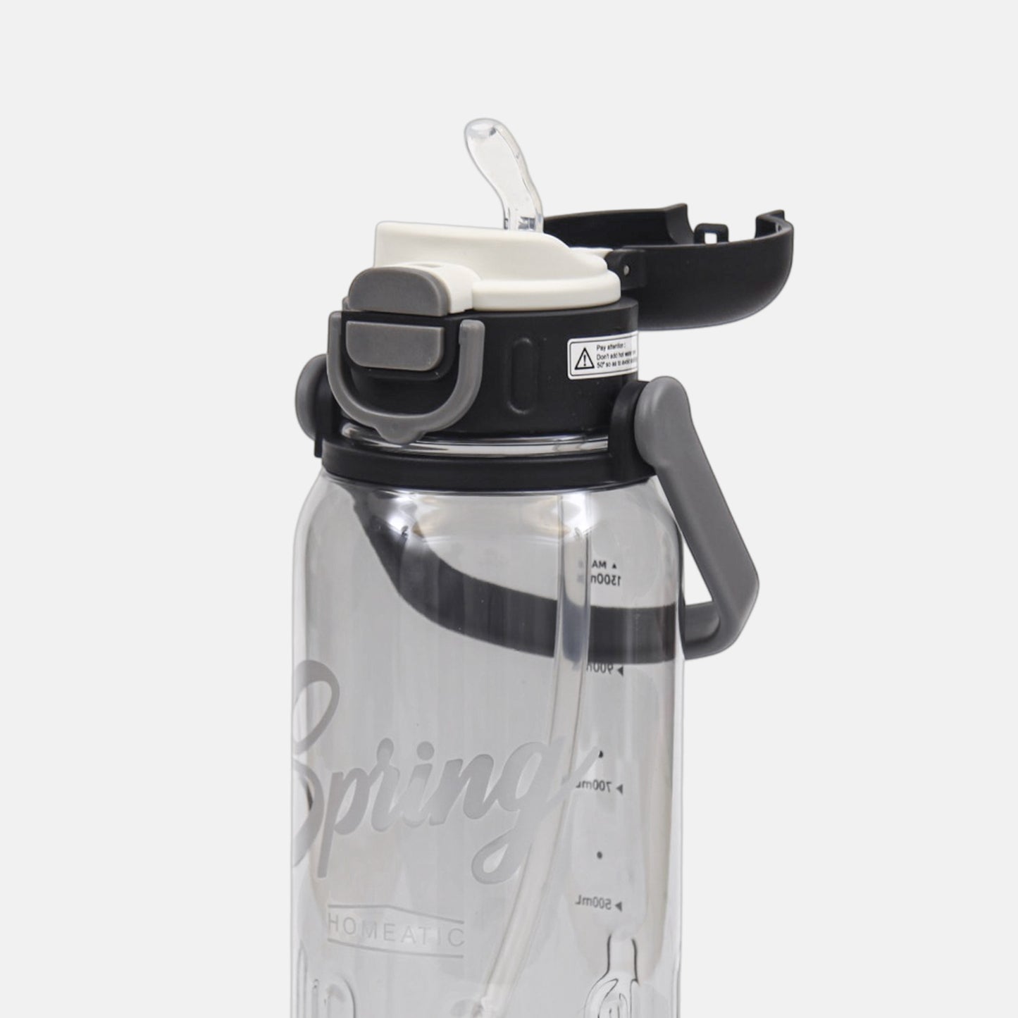 HOMEATIC SPRING HYDRATION BOTTLE - BLACK SPORTS WATER BOTTLE 1300ML