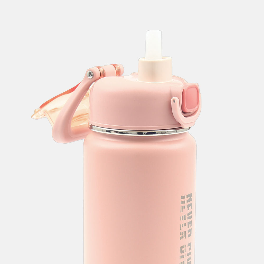 HOMEATIC VACUUM FLASK - PINK STEEL WATER BOTTLE 750 ML