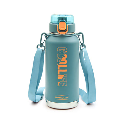 HOMEATIC VACUUM FLASK - GREEN STEEL WATER BOTTLE 1100ML