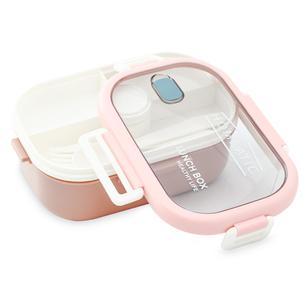 HOMEATIC PLASTIC PINK LUNCH BOX 1100ML