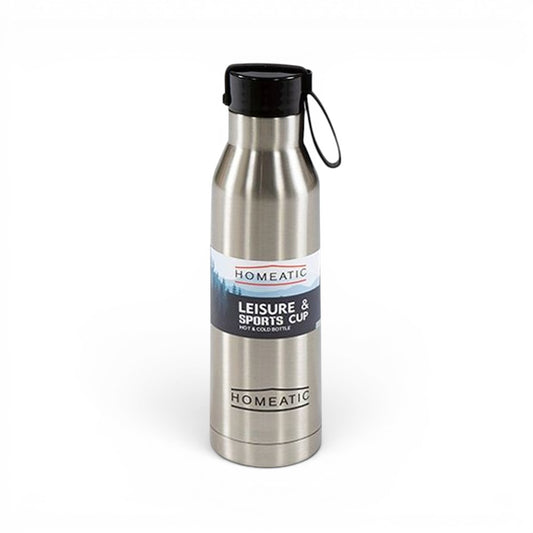 HOMEATIC STEEL WATER BOTTLE - 500ML SILVER