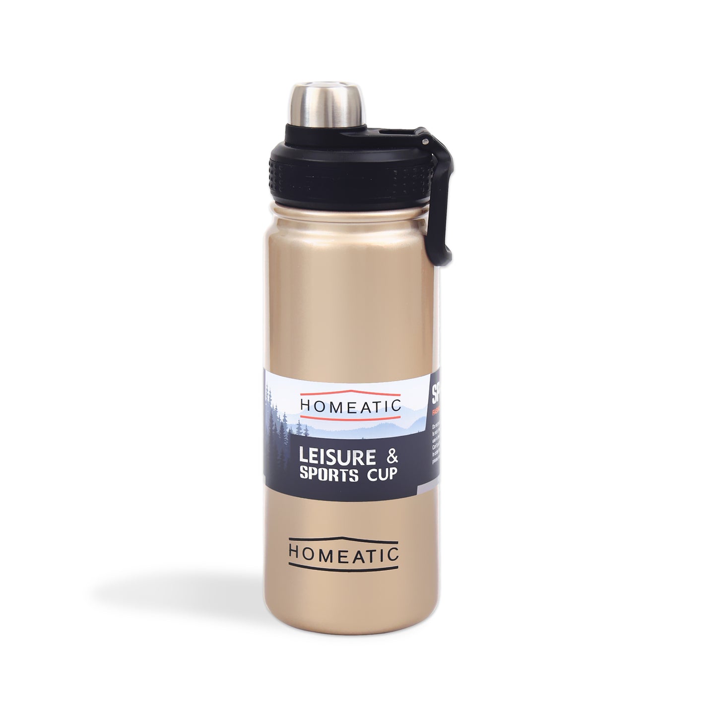 HOMEATIC VACUUM FLASK GOLDEN STEEL WATER BOTTLE 650 ML