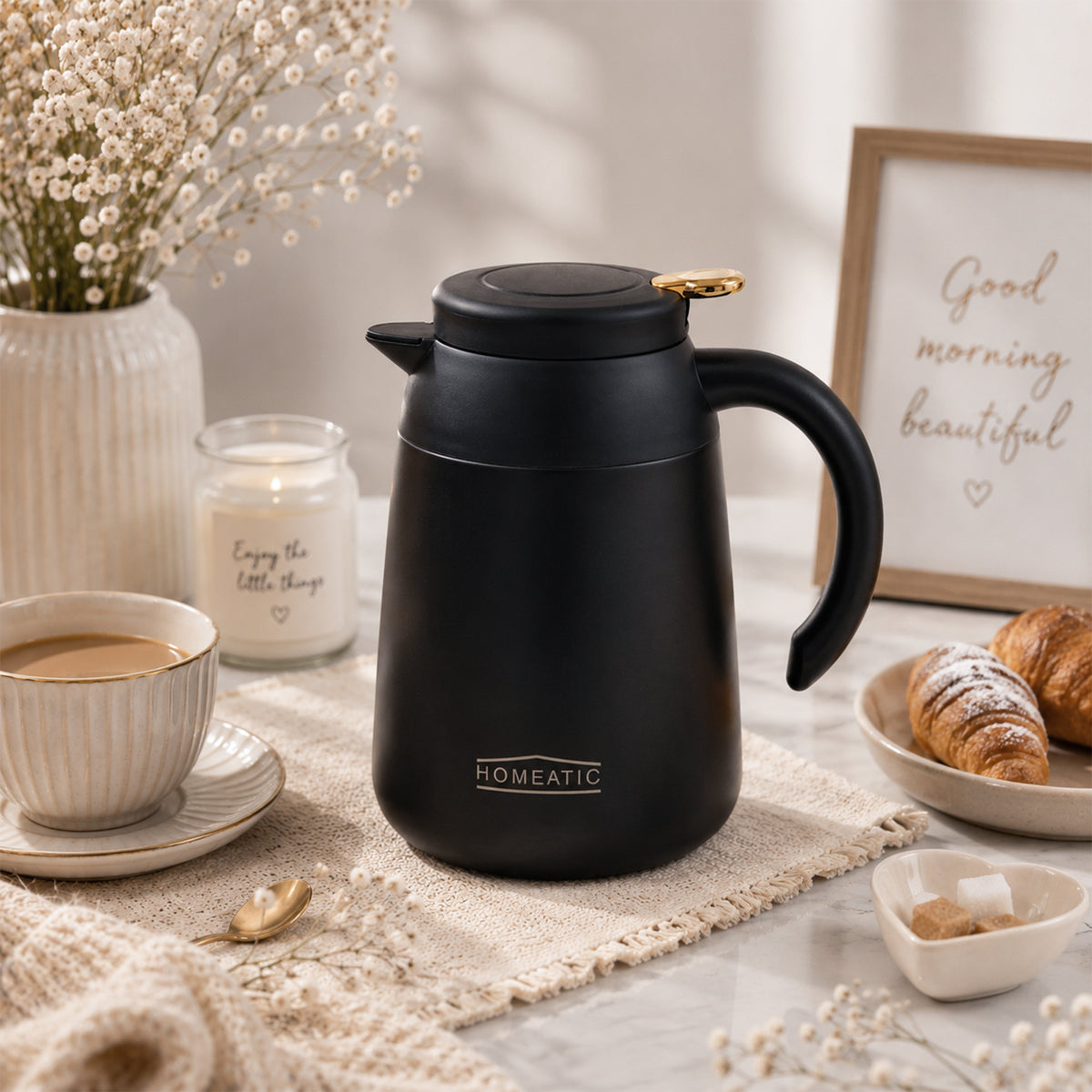 HOMEATIC VACUUM COFFEE POT BLACK 1000 ML