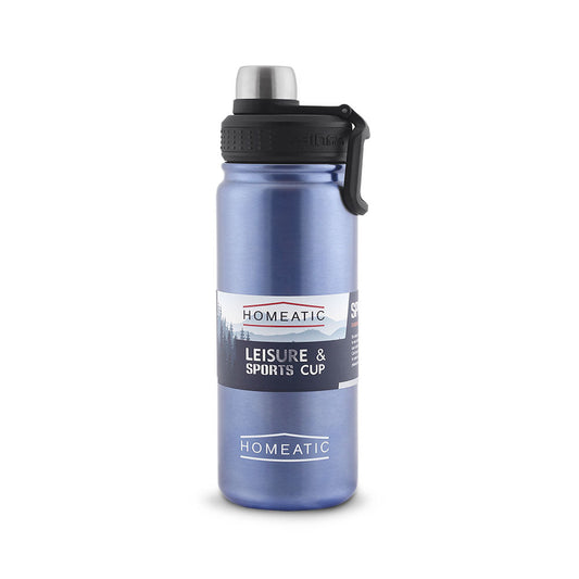 HOMEATIC VACUUM FLASK BLUE STEEL WATER BOTTLE 650 ML