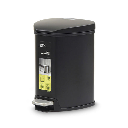 HOMEATIC PEDAL BIN SOFT CLOSE BLACK