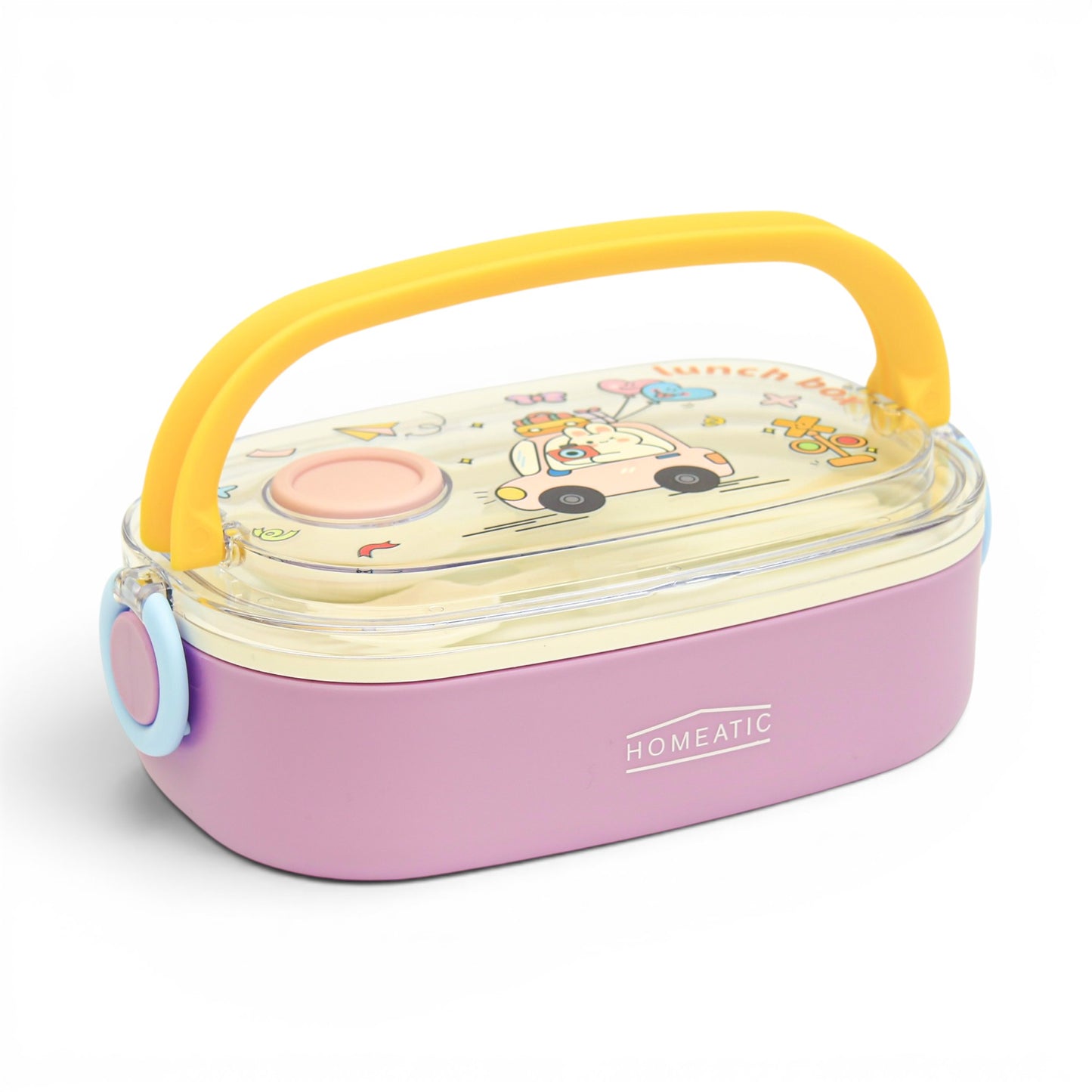 HOMEATIC TEMPTING SURPRISE PURPLE STAINLESS STEEL LUNCH BOX 750ML