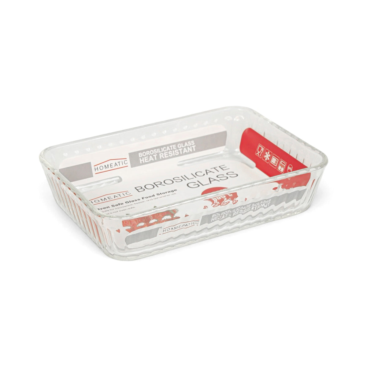 RECTANGULAR GLASS FOOD CONTAINER