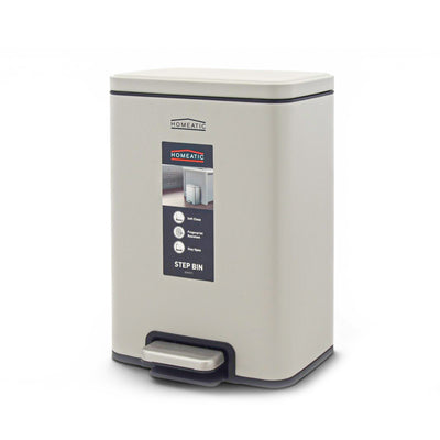 HOMEATIC STAINLES STEEL PEDAL BIN GREY
